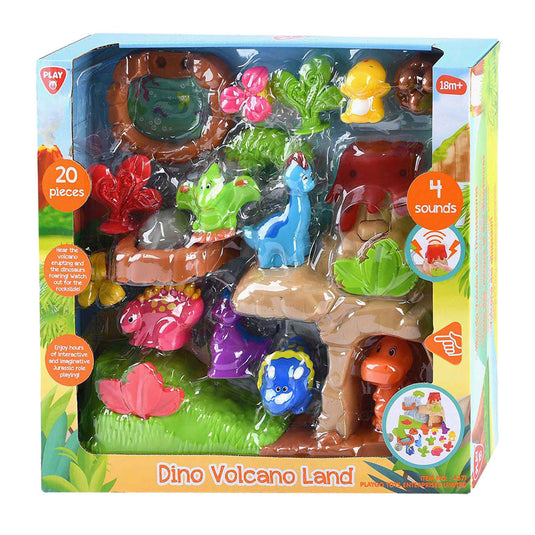 Playgo dino's met vulkaan speelset - 20dlg.