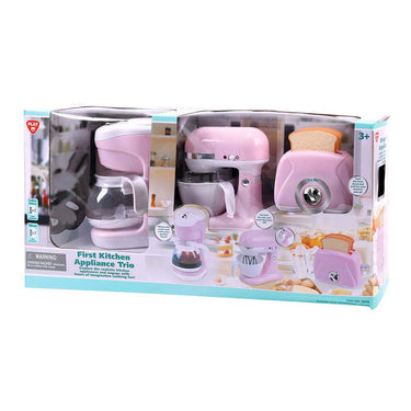 Playgo keukenmixer - koffiezetapparaat en broodrooster roze - 7dlg.