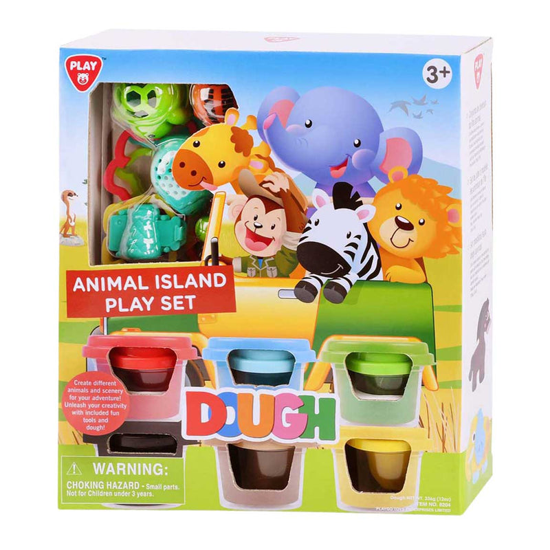 Load image into Gallery viewer, Playgo dieren eiland kleiset - 6 kleipotjes
