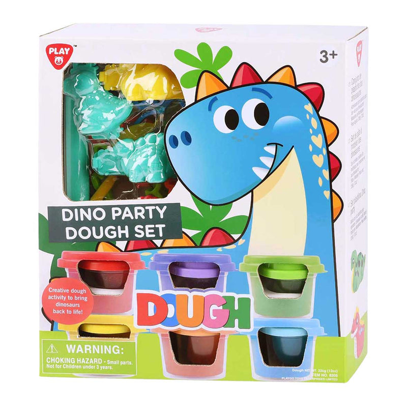 Load image into Gallery viewer, Playgo dino feest kleiset - 6 kleipotjes
