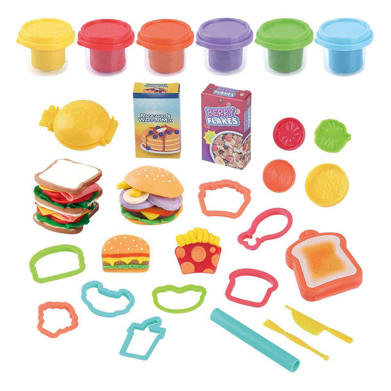 Afbeelding laden in galerijviewer, Playgo klei speelset lunch en snoep - 6 potjes kleurrijke klei.
