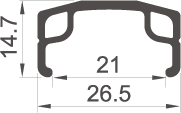 Velg Rodi Parallex 28 622 x 21C aluminium 36 gaats 14G - zilver