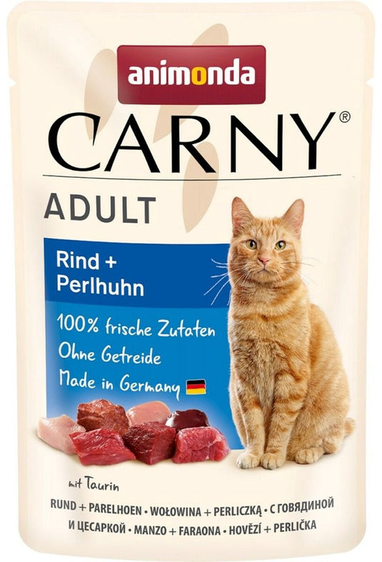 Animonda kattenvoer carny adult rundvlees en parelhoen rundvlees 85 g