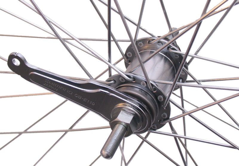 Load image into Gallery viewer, Shimano Achterwiel 28 x 1 4 aluminum remnaaf zwart
