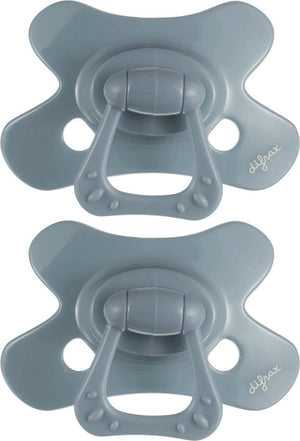 Difrax fopspeen natural - 6 tot 12 maanden - grijs - 2 stuks