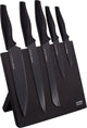 Altom design zwart magnetisch messenblok met 5 zwarte messen - ergonomische handgrepen - prachtig design - modern en elegant - met 5 zwarte messen
