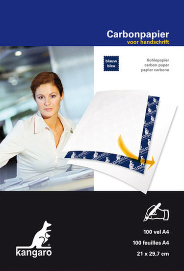 Kangaro carbonpapier - a4 - 100 vel - blauw - handschrift
