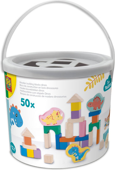 Ses creative ses houten bouwblokken dino's, 50st.