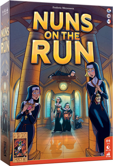 999games 999 games - nuns on the run - verstoppertje aan tafel! - 2 tot 8 spelers - bevat spelregels in nl en fr