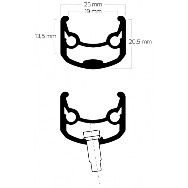 Voorwiel 26 559x19C Ryde Andra 30 velg met Shimano FH-M525 naaf voor 6 bouts remschijf - zwart