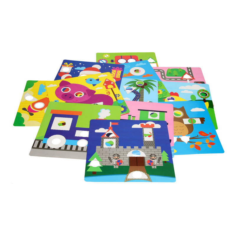 Afbeelding laden in galerijviewer, Vormenpuzzels met kleurenkaarten, 33dlg.
