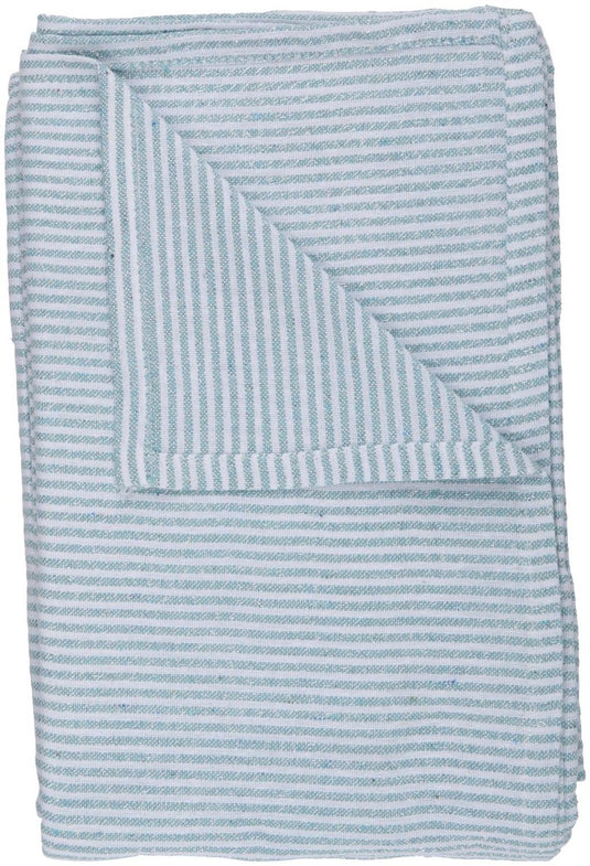Arti casa tafelkleed 150x240 cm - tafelkleed gestreept - tafelkleed materiaal mix polyester katoen lurex - tafelkleed voor eettafel - wit en groen blauw