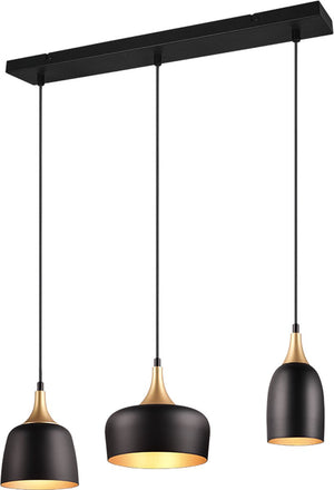 Trio chiraz hanglamp - zwart goud