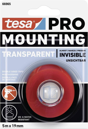 Tesa mounting pro transparent 66965-00001-00 montagetape transparant (l x b) 5 m x 19 mm 1 stuk(s)