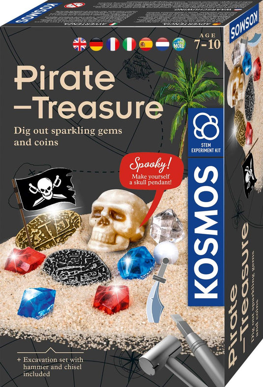 Kosmos dig out pirate treasure – experimenteerset – graaf je eigen piratenschat op – inclusief goudstukken, edelstenen en schatkaart – piratenschat opgraven
