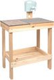 Small foot houten modderkeuken en speeltafel voor buitenplezier.