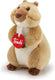 Trudi - no knuffel marmot 16 cm - handgemaakt in italie - zacht pluche - knuffeldier voor jongens en meisjes - bruin - 10x16x11 cm maat xs