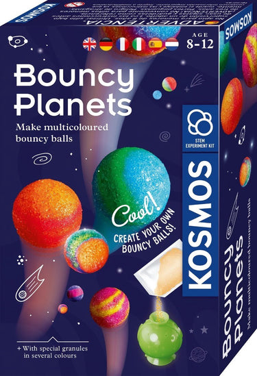 Kosmos bouncy planets – experimenteerset – maak je eigen stuiterbal – inclusief planetenmallen en kleurrijk granulaat - stuiterplaneten maken