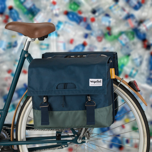 UrbanProof Urban Proof 40L dubbele fietstas blauw groen