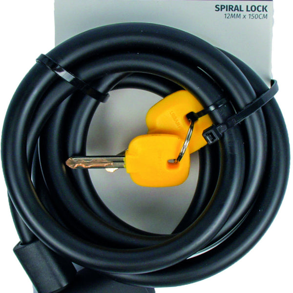 UrbanProof spiraalkabelslot 12mm 150cm zwart