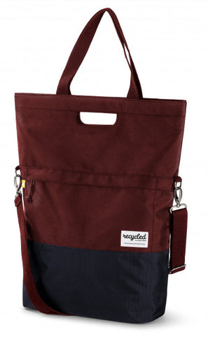 UrbanProof shoppertas RPET 20L bordeauxrood-grijs