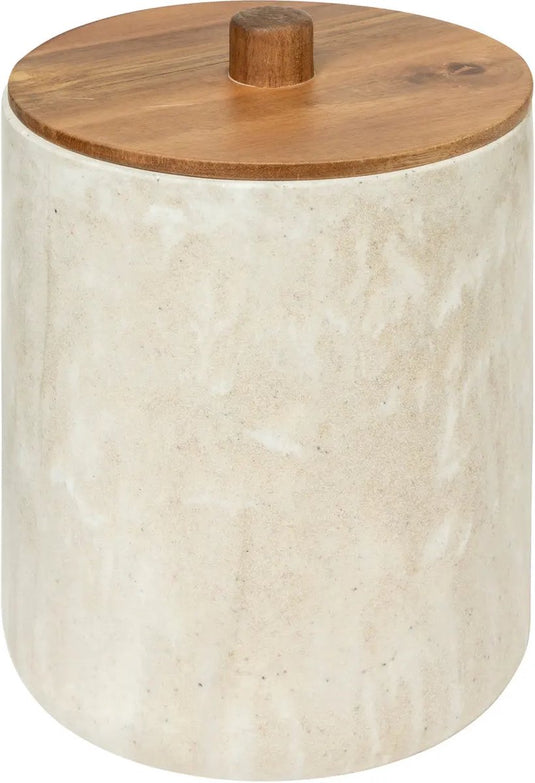 5five® 5five como afvalemmer met deksel - marmereffect - 5l - beige