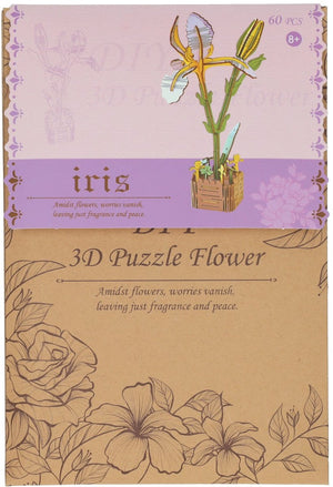 Lobbes speelgoed bv lobbes houten bouwpakket 3d iris bloemen 60-delig knutselset.