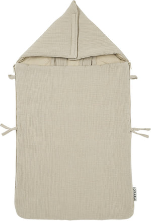 Meyco baby uni voetenzak - pre-washed hydrofiel - sand - 40x82cm