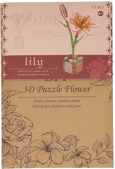 Lobbes speelgoed bv lobbes houten bouwpakket lelie 3d - creatief speelgoed bloemen.
