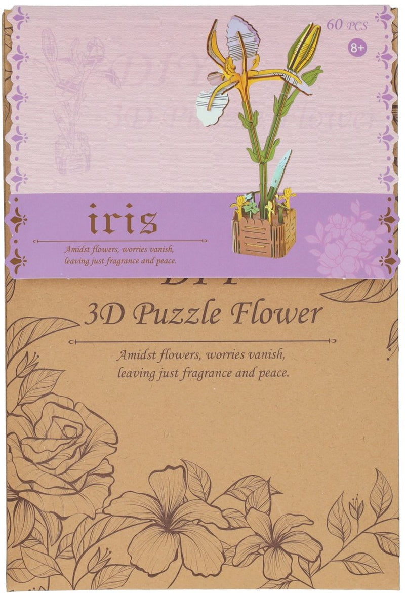 Afbeelding laden in galerijviewer, Lobbes speelgoed bv lobbes houten bouwpakket 3d iris bloemen 60-delig knutselset.

