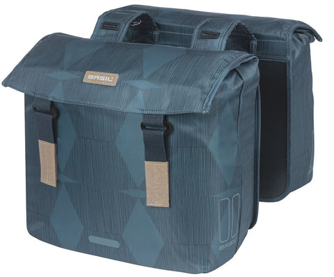 Basil dubbele fietstas Elegance 40l blauw