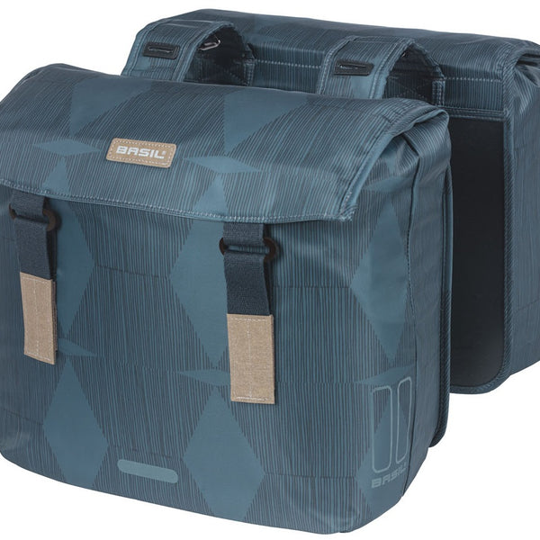 Basil dubbele fietstas Elegance 40l blauw