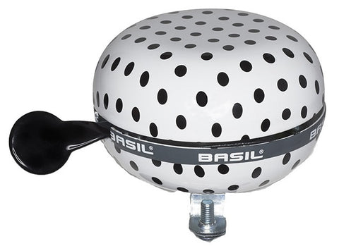 Basil Big Bell Polkadot 80mm ding dong white black 50399