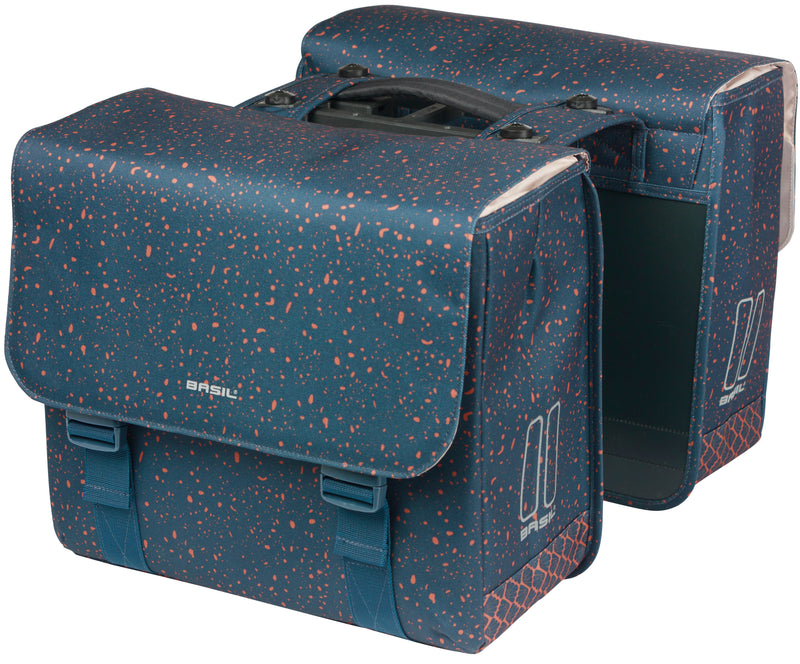 Load image into Gallery viewer, Basil dubbele fietstas flair mik 35 liter 15 x 35 x 31 cm (2x) - navy
