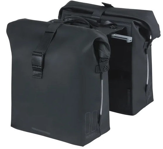 Load image into Gallery viewer, Basil dubbele fietstas soho nordlicht mik 41 liter - zwart
