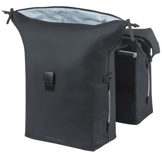 Load image into Gallery viewer, Basil dubbele fietstas soho nordlicht mik 41 liter - zwart
