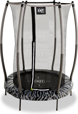 Exit toys exit tiggy trampoline ø140cm - met veiligheidsnet - rond - kindertrampoline - zwart grijs