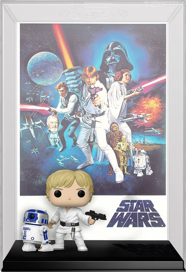 Funko pop movies: star wars - luke skywalker with r2d2 + poster - pop #02