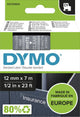 Dymo originele d1 labels | witte tekst op doorzichtig label | 12 mm x 7 m | zelfklevende etiketten voor de labelmanager labelprinter | gemaakt in europa