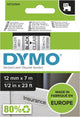 Dymo tapes d1 polyester 12mmx7m zwart-transparant glanzend