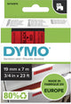 Dymo originele d1 labels | zwarte tekst op rood label | 19 mm x 7 m | zelfklevende etiketten voor de labelmanager labelmaker | gemaakt in europa