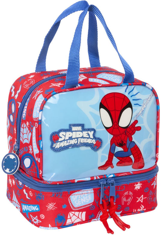 Spider-man lunchtrommel rescue blauw rood 20 x 20 x 15 cm