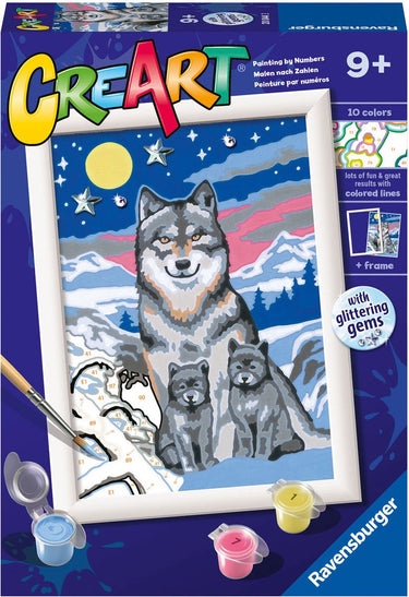 Ravensburger creart wonderful wolf family - schilderen op nummer voor kinderen