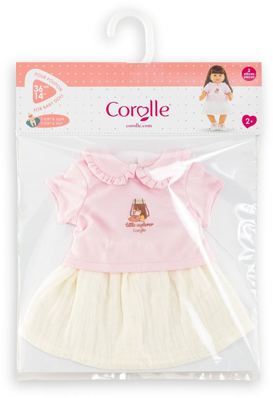 Corolle t-shirt met jurkje kleine ontdekker - 36cm