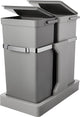 Eko - deco inbouwafvalemmer 15+20 liter - plastic stainless steel - grijs - prullenbak