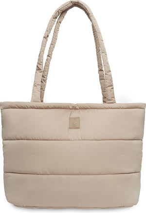 Jollein - luiertas puffed - mombag - biscuit - 40x35x16 cm - inclusief verschoonmatje