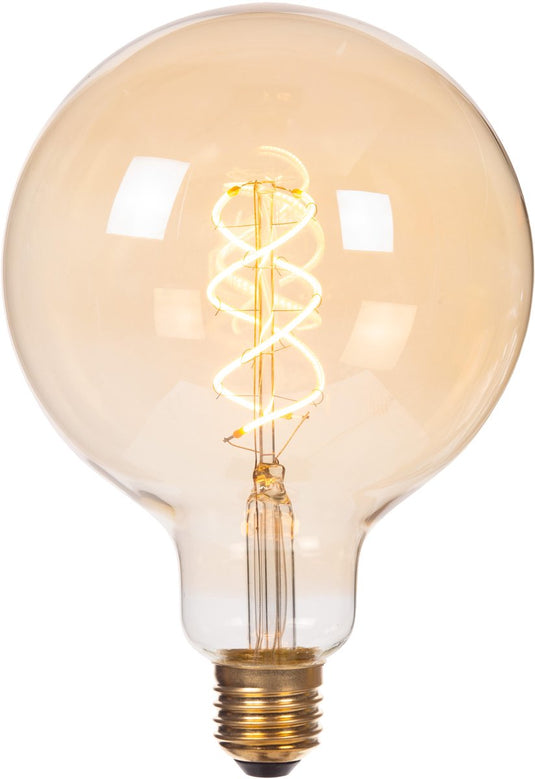 Lucide g125 - filament lamp - ø 12,5 cm - led 3 stepdim (memory) - e27 - 1x4,9w 2200k - amber