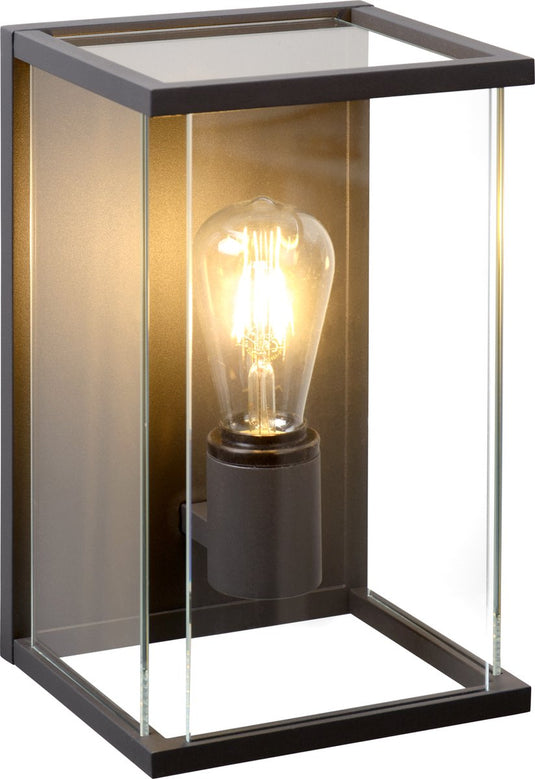 Lucide claire - wandlamp binnen buiten - 1xe27 - ip54 - antraciet