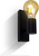 B.k.licht - wandlamp - voor binnen - industriele lamp - zwart - metaal - draaibar - wandspot - e27 fitting