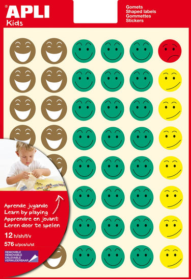 Apli kids 12xvellen, 576xstickers, goud groen geel rood